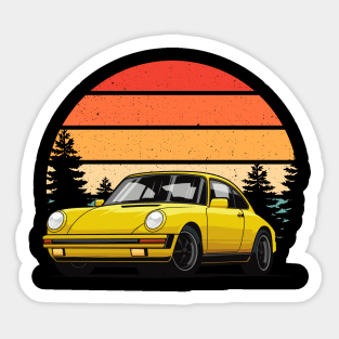 Retro Sunset 911 964 Oldschool Oldtimer Car Sticker